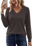 PRETTYGARDEN Women's Cozy V Neck Pullover Sweater