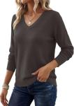 PRETTYGARDEN Women's Cozy V Neck Pullover Sweater