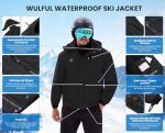 Men's Waterproof Ski Jacket with Hood