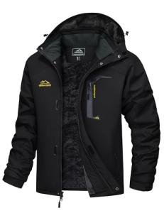 Men’s Waterproof Fleece Winter Jacket with Hood