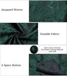 DiBanGu Mens Paisley Vest Tie Set with Lapel Pin Tie Clip 7PCS Silk V-Neck Suit Waistcoat and Necktie for Tuxedo Wedding, Emerald Green, X-Large