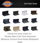 Dickies Men's Dri-Tech Legacy Moisture Control Crew Socks Multipack, Heathered Colors (6 Pairs), Large