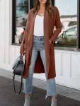 ANRABESS Women's Long Cardigan Sweater 2024 Fall Fashion Casual Oversized Knit Open Front Coatigan Jacket Coat Trendy Outfits Orange Brown Medium