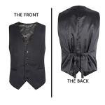 Alizeal Mens Classic Solid Color Formal Business Suit Vest Regular Fit Waistcoat with 5 Buttons, Black-XL