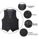 Alizeal Mens Classic Solid Color Formal Business Suit Vest Regular Fit Waistcoat with 5 Buttons, Black-XL