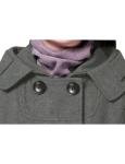 Tanming Women's Warm Double Breasted Wool Pea Coat Trench Coat Jacket with Hood (Grey-L)