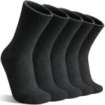 MOGGEI Womens Merino Wool Socks for Hiking Winter Warm Thick Thermal Crew Cozy Cabin Ladies Gift Comfy Boot Work Socks 5 Pairs(Black B(5 Pairs))