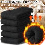 MOGGEI Womens Merino Wool Socks for Hiking Winter Warm Thick Thermal Crew Cozy Cabin Ladies Gift Comfy Boot Work Socks 5 Pairs(Black B(5 Pairs))