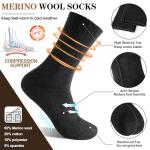 MOGGEI Womens Merino Wool Socks for Hiking Winter Warm Thick Thermal Crew Cozy Cabin Ladies Gift Comfy Boot Work Socks 5 Pairs(Black B(5 Pairs))