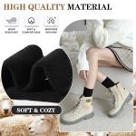 MOGGEI Womens Merino Wool Socks for Hiking Winter Warm Thick Thermal Crew Cozy Cabin Ladies Gift Comfy Boot Work Socks 5 Pairs(Black B(5 Pairs))