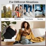 MOGGEI Womens Merino Wool Socks for Hiking Winter Warm Thick Thermal Crew Cozy Cabin Ladies Gift Comfy Boot Work Socks 5 Pairs(Black B(5 Pairs))