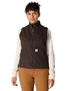 Carhartt Sherpa Lined Mock Neck Vest - Dark Brown