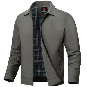 Men's Lightweight Casual Windbreaker Jacket - Deep Gray
