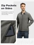 Men's Lightweight Casual Windbreaker Jacket - Deep Gray