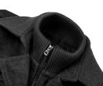 APTRO Men's Pea Coat Wool Jacket Windbreaker Single Breasted Winter Coat 1108 Black L