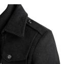 APTRO Men's Pea Coat Wool Jacket Windbreaker Single Breasted Winter Coat 1108 Black L