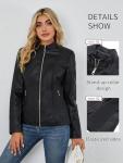 Bellivera Faux Leather Jackets for Women Moto Soft Coat 37 Black M