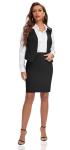 Foucome Women's Formal Regular Fitted Business Dress Suits Button Down Vest Waistcoat Black S