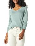 Women's Lightweight Long-Sleeve V-Neck Sweater, Sage Green