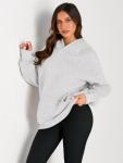 Oversized Gray Fleece Hoodie for Women