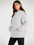 Oversized Gray Fleece Hoodie for Women