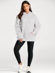 Oversized Gray Fleece Hoodie for Women