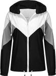 SoTeer Women's Lightweight Hooded Waterproof Rain Jacket Windbreaker Packable Active Outdoor Raincoat (Black, M)