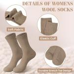 Justay 5 Pairs Womens Wool Socks Winter Warm Boot Socks Casual Thick Knit Crew Socks Gifts for Women