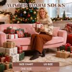 Justay 5 Pairs Womens Wool Socks Winter Warm Boot Socks Casual Thick Knit Crew Socks Gifts for Women