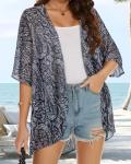 Boho Black Kimono Beach Cover-Up for Women