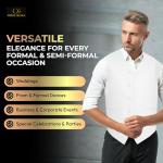 Oliver George 3pc Men's Vest | Vest and Tie Set For Men + Handkerchief | Men's Tuxedo and Suit Vest | Solid Formal Waistcoat | White Large