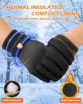 LOUXPERT Waterproof Winter Gloves for Men Women Cold Weather Running Hiking: Water Proof Touch Screen Snow Gloves Black, Thermal Warm Touchscreen Gloves Phone Texting Biking Bike Driving