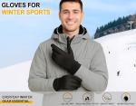 LOUXPERT Waterproof Winter Gloves for Men Women Cold Weather Running Hiking: Water Proof Touch Screen Snow Gloves Black, Thermal Warm Touchscreen Gloves Phone Texting Biking Bike Driving