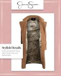 Jessica Simpson Women's Winter Coat - Full Length Double Breasted Sherpa Fleece Peacoat - Plush Teddy Coat for Women (S-XL), Size Large, Camel