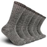Time May Tell Mens Merino Wool Hiking Cushion Socks Thermal Warm Crew Winter Boot Socks Pack (Brown(3 pairs), US Size 9~13)