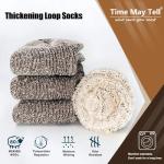 Time May Tell Mens Merino Wool Hiking Cushion Socks Thermal Warm Crew Winter Boot Socks Pack (Brown(3 pairs), US Size 9~13)