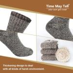 Time May Tell Mens Merino Wool Hiking Cushion Socks Thermal Warm Crew Winter Boot Socks Pack (Brown(3 pairs), US Size 9~13)