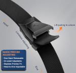 BULLIANT Tactical Belt for Men, Men Stretch Nylon Web Gift Belt 1.5"-Hiking Rigger Military Work-Quick Release(Black,34"-38" Waist Adjustable)