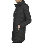 Calvin Klein Women's Light-weight Hooded Puffer Jacket, Ebony, X-Small