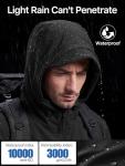 Men's Waterproof Tactical Rain Jacket - Black