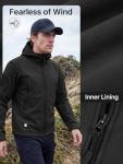 Men's Waterproof Tactical Rain Jacket - Black