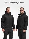 Men's Waterproof Tactical Rain Jacket - Black