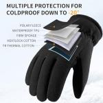 OZERO Winter Gloves for Men Women: Ski Warm Gloves for Cold Weather - M Denim & Black Snow Waterproof Gloves Heated