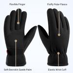 OZERO Winter Gloves for Men Women: Ski Warm Gloves for Cold Weather - M Denim & Black Snow Waterproof Gloves Heated