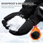 OZERO Winter Gloves for Men Women: Ski Warm Gloves for Cold Weather - M Denim & Black Snow Waterproof Gloves Heated