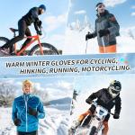 OZERO Winter Gloves for Men Women: Ski Warm Gloves for Cold Weather - M Denim & Black Snow Waterproof Gloves Heated