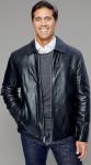 Excelled Leather mens New Zealand Lambskin Classic Open Bottom Leather Jacket, Black, X-Large US