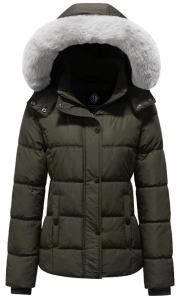 KVE Women's Army Green Puffer Jacket with Hood