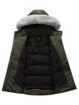 KVE Women's Army Green Puffer Jacket with Hood