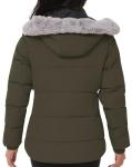 KVE Women's Army Green Puffer Jacket with Hood